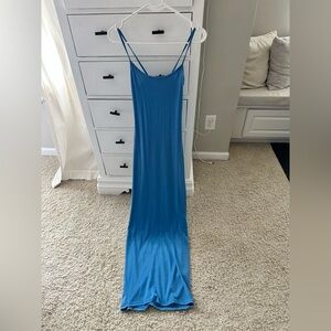 PrettyLittleThing Strappy Blue Maxi Dress